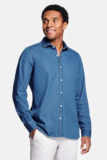 Carlos * La Camisa Vaquera mid blue men's denim shirt | MR MARVIS