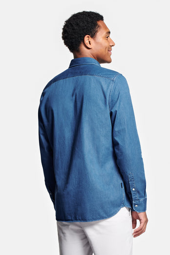 Carlos * La Camisa Vaquera mid blue men's denim shirt | MR MARVIS