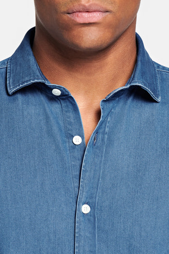 Carlos * La Camisa Vaquera mid blue men's denim shirt | MR MARVIS