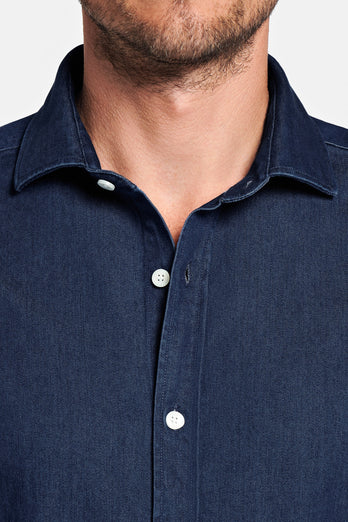 Davis * La Camisa Vaquera dark blue men's denim shirt | MR MARVIS