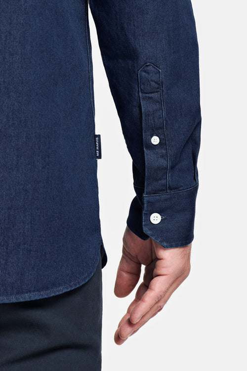 dark blue men's denim shirt | MR MARVIS