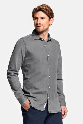 Miles * La Camisa Vaquera mid grey men's denim shirt | MR MARVIS