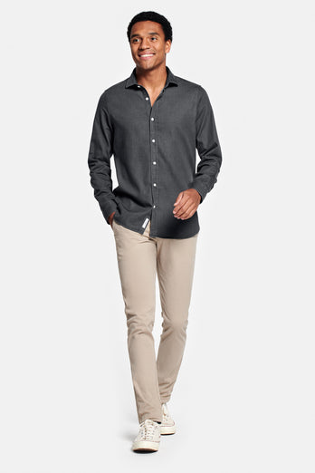 James * La Camisa Vaquera dark grey men's denim shirt | MR MARVIS