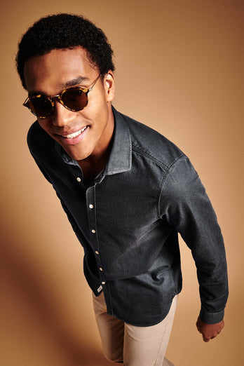 James * La Camisa Vaquera dark grey men's denim shirt | MR MARVIS