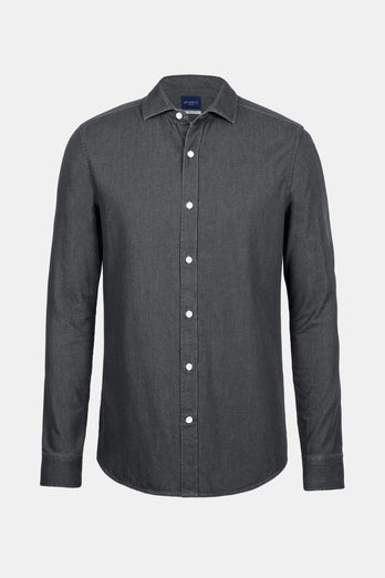 James * La Camisa Vaquera dark grey men's denim shirt | MR MARVIS