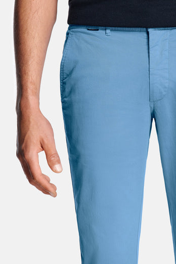 Boulevards * Los Chinos mid blue stretch cotton men's trousers | MR MARVIS