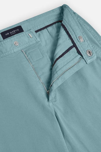 Astons * Los Chinos blue green stretch cotton men's trousers | MR MARVIS