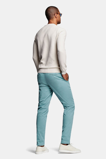 Astons * Los Chinos blue green stretch cotton men's trousers | MR MARVIS