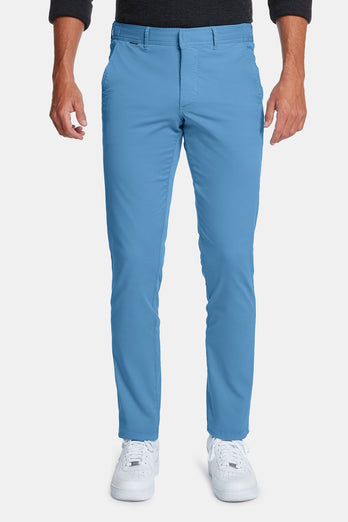 Boulevards * Los Chinos mid blue stretch cotton men's trousers | MR MARVIS