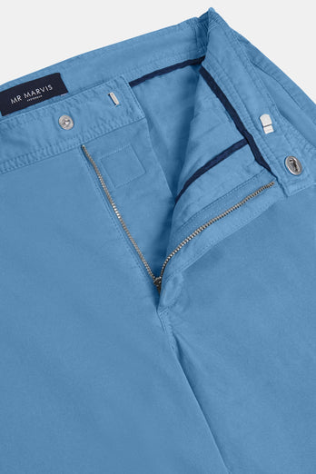 Boulevards * Los Chinos mid blue stretch cotton men's trousers | MR MARVIS