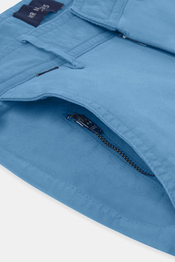 Boulevards * Los Chinos mid blue stretch cotton men's trousers | MR MARVIS