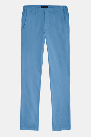 Boulevards * Los Chinos mid blue stretch cotton men's trousers | MR MARVIS
