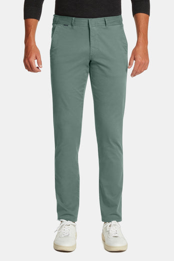Felsons * Los Chinos mid green stretch cotton men's trousers | MR MARVIS