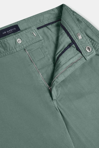 Felsons * Los Chinos mid green stretch cotton men's trousers | MR MARVIS
