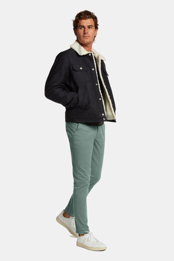 Felsons * Los Chinos mid green stretch cotton men's trousers | MR MARVIS