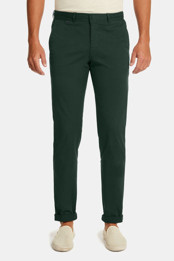 Lakes * Los Chinos dark green stretch cotton men's trousers | MR MARVIS