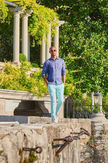 Mints * Los Chinos mint green stretch cotton men's trousers | MR MARVIS